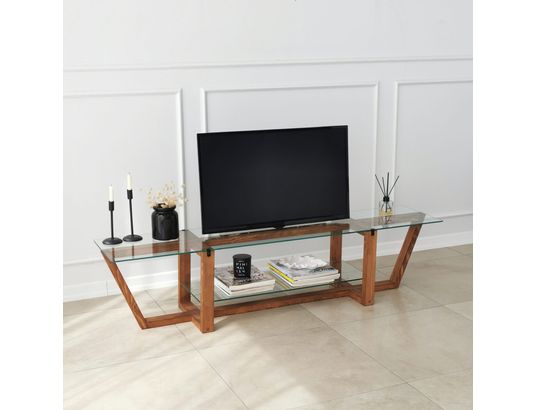 CONCEPT1 - Meuble TV Amalfi noyer 158 x 35 x h35 cm