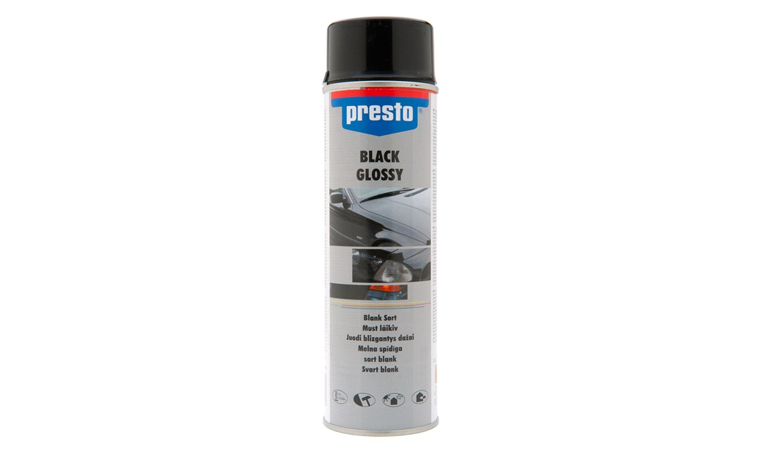 Spraymaling, sort,højglans, acryl 500 ml