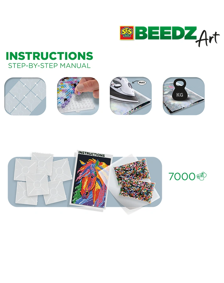 Bügelperlen BEEDZ ART – PFERD FANTASIE mit Stecktafeln