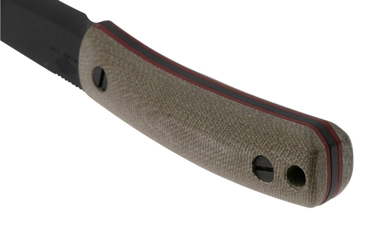 Knafs Lulu KNAFS-00251, Black CPM MagnaCut, Green Canvas Micarta, vaststaand mes