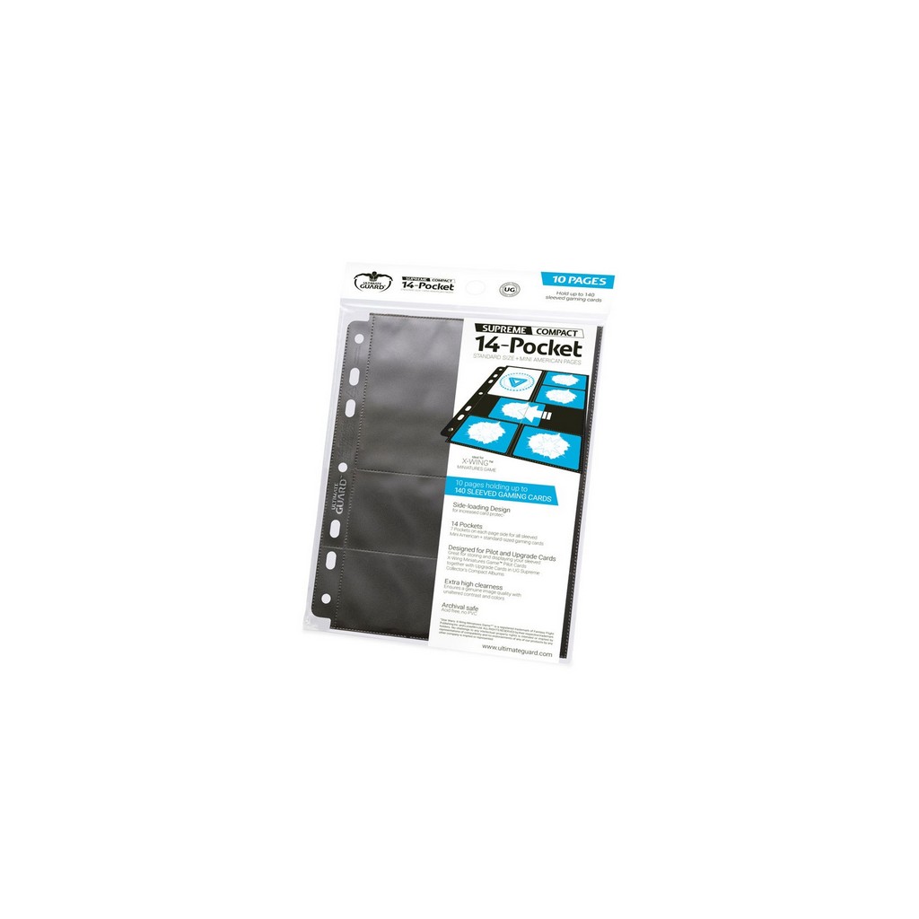 Pack 10 Feuilles 14 Pocket - Taille Standard & Mini American : Noir