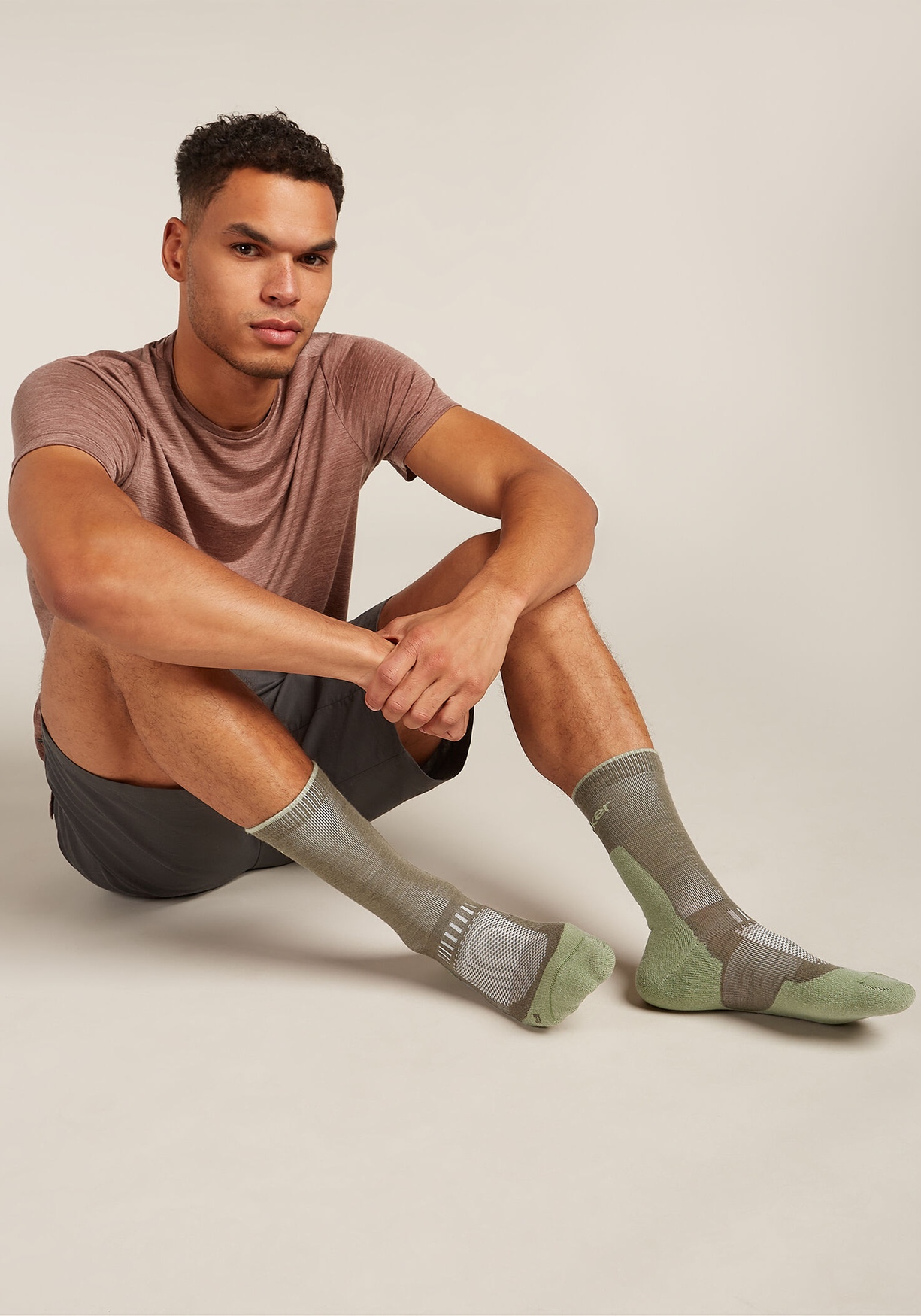 Icebreaker Herren-Wandersocken Hike  Light Crew Socks Loden/Lichen