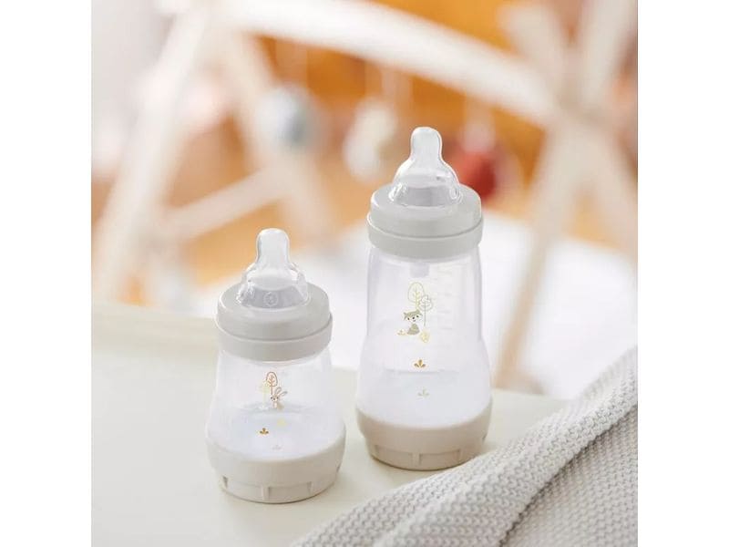 MAM Kunststoffflasche Easy Start 2er Set Beige 260 ml Anti-Kolik-Flasche für Neugeborene