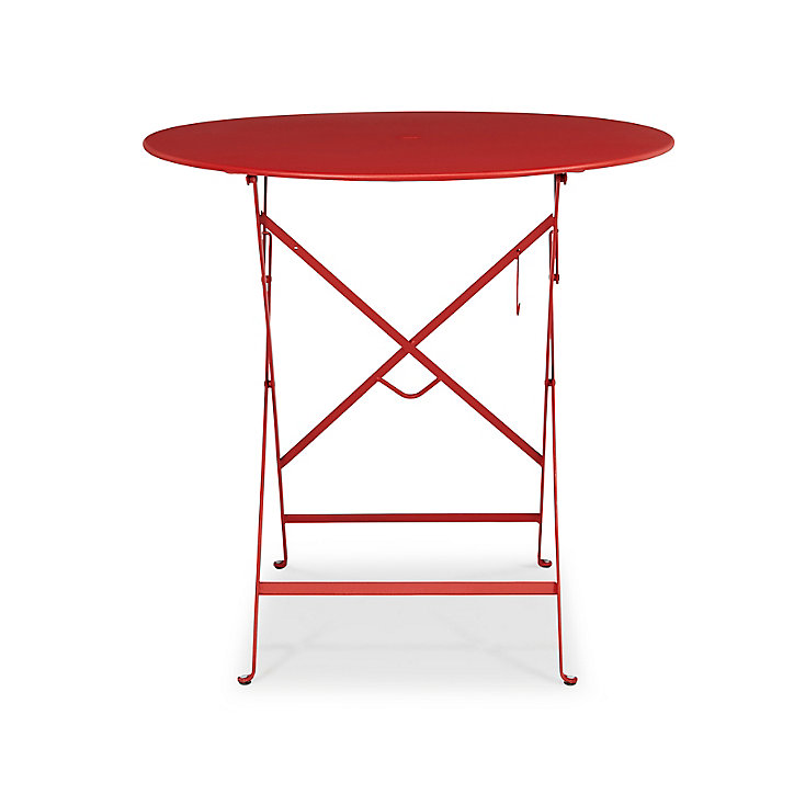 Table de jardin pliante Bistro en acier coloris piment Ø.77 x H.74 cm