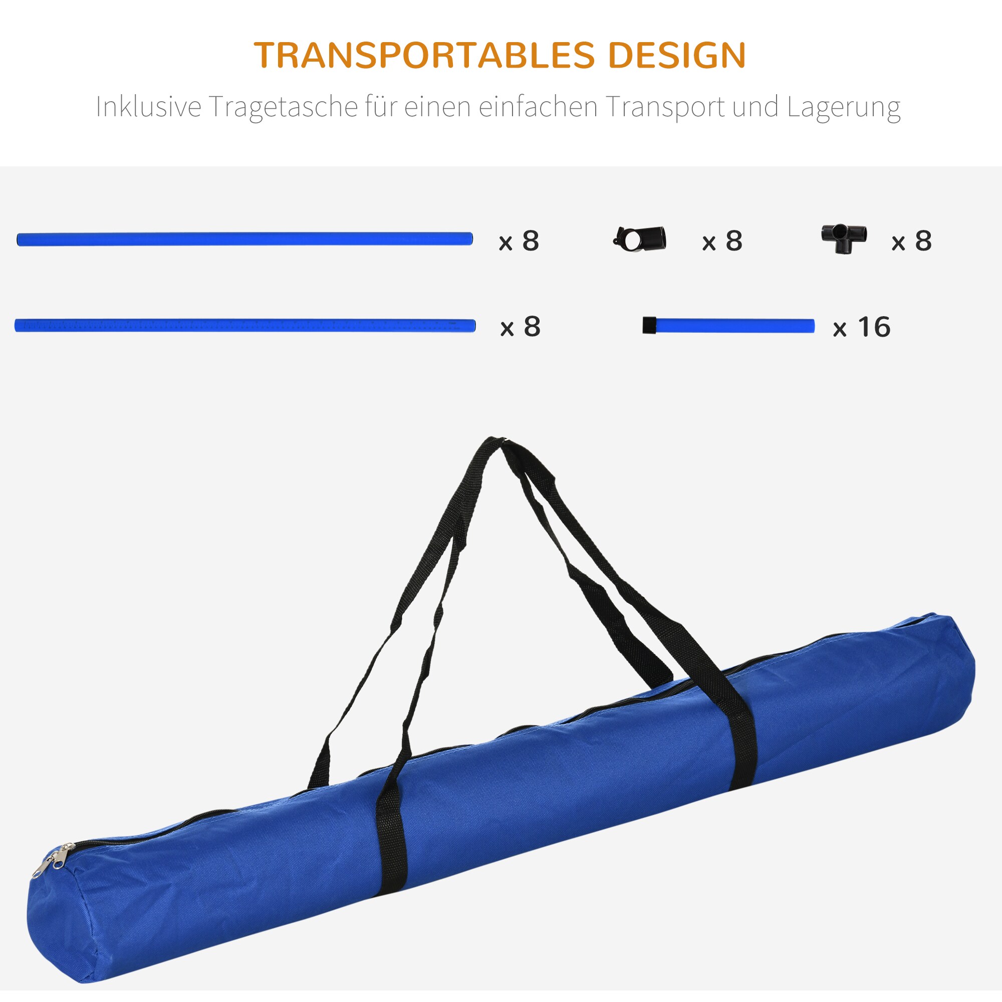 PawHut Agility Hürdenset als 4er Set blau 95 x 65 x 95 cm (LxBxH)