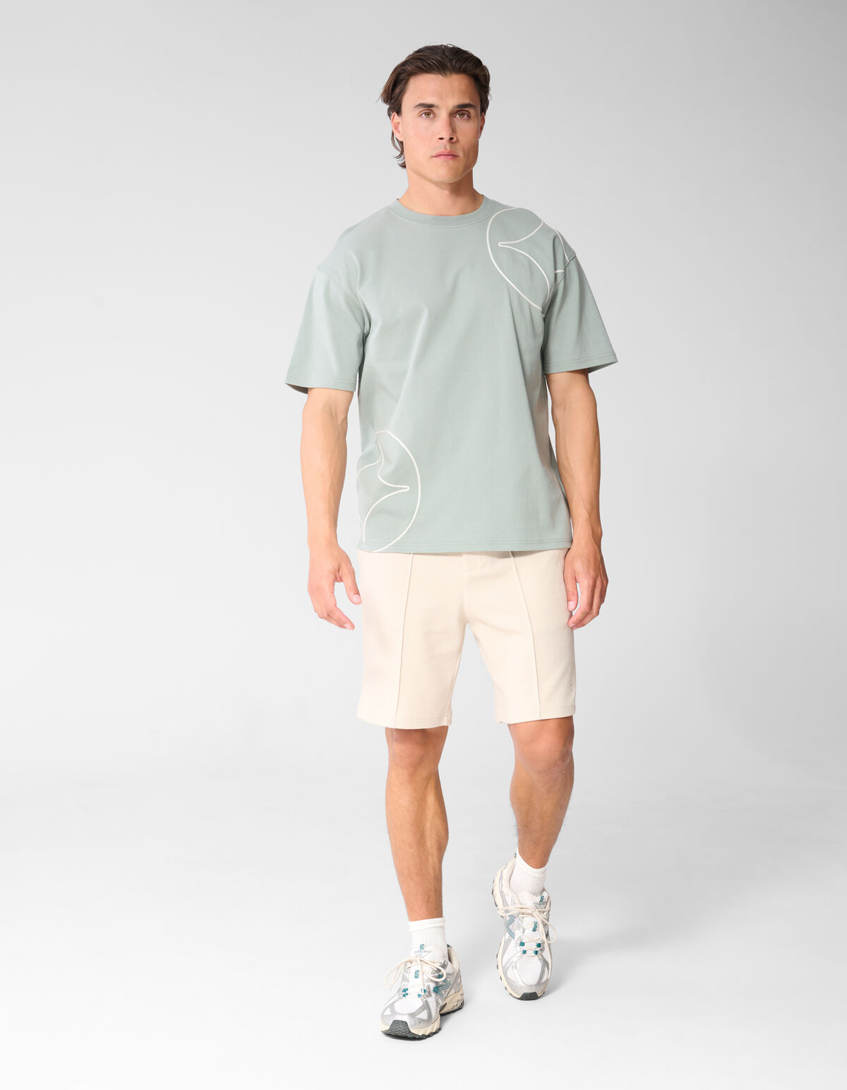 Structuur Regular Fit Short Zand
