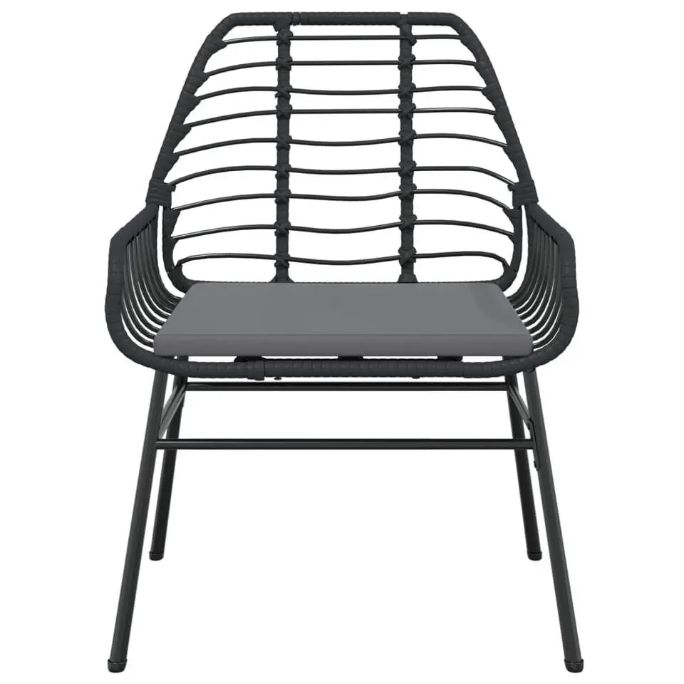vidaXL - Tuinstoelen met kussens - Zwart - Poly rattan - 2 stuks