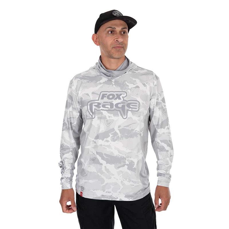 Sweat Homme Fox Rage Uv Hooded Light Camo Top - Gris