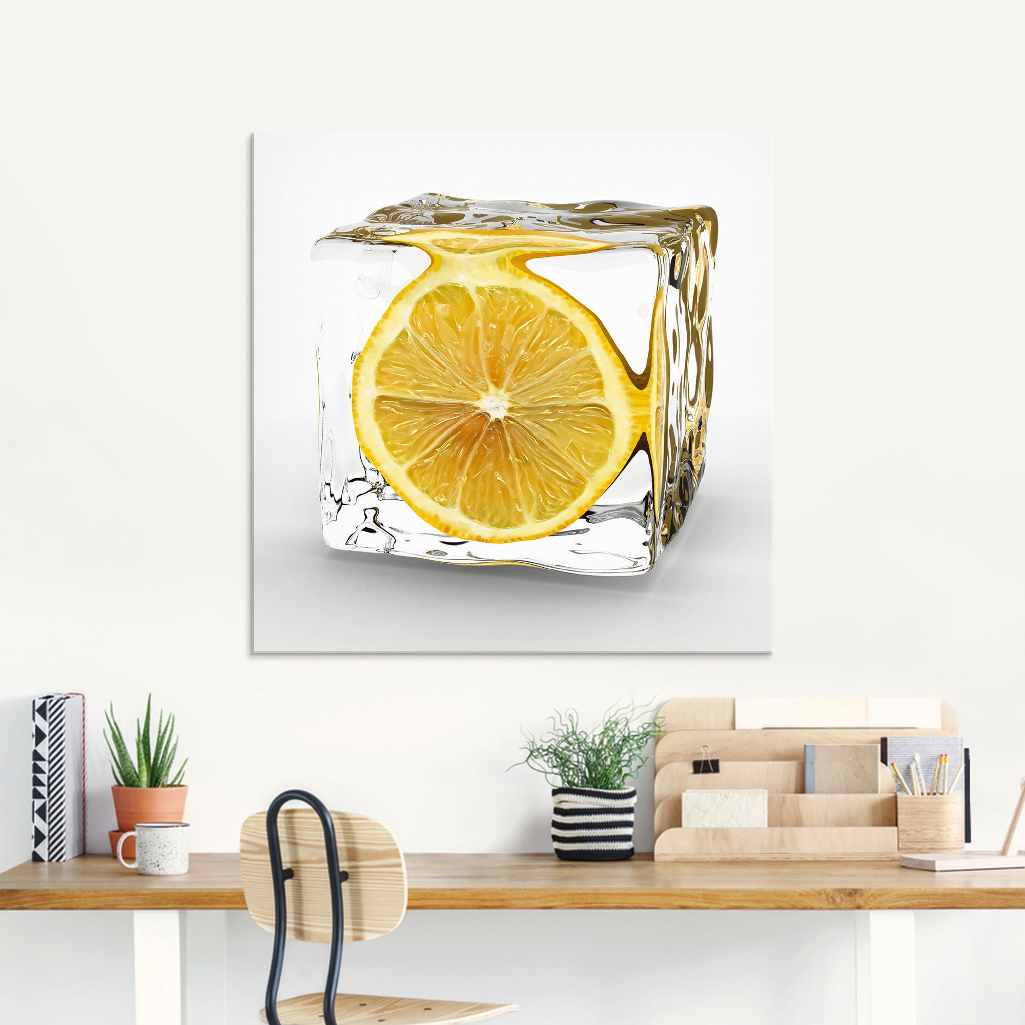 Artland Glasbild »Zitrone im Eiswürfel« Lebensmittel 1 Stk. tlg. in verschiedenen Grössen
