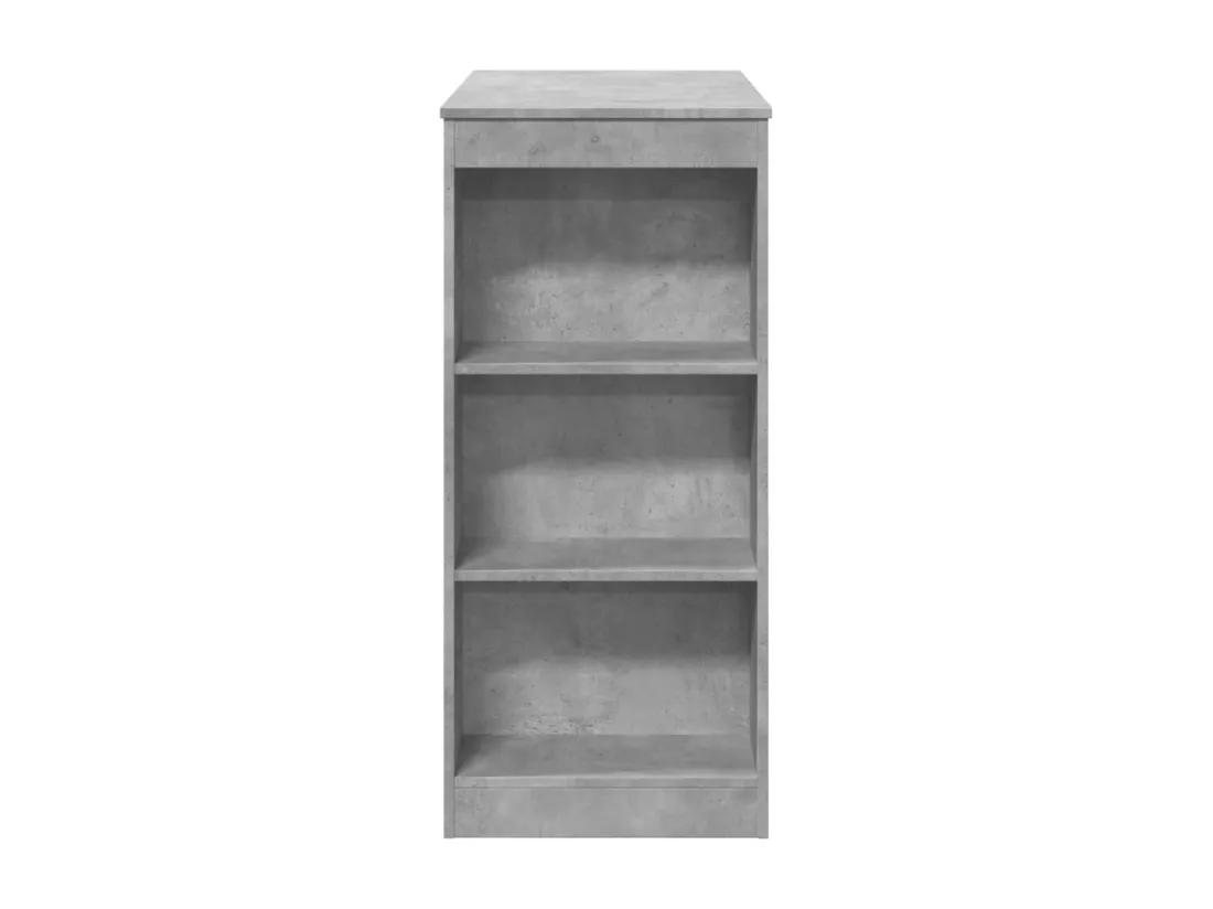 Table de bar avec étagères gris béton bois d'ingénierie