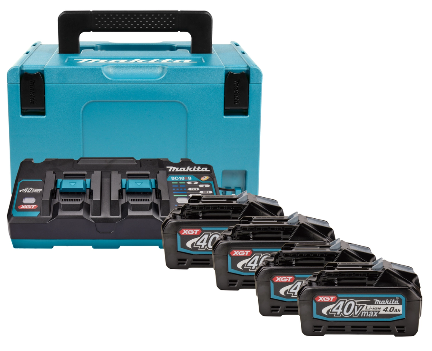 Makita 191U28-6 40V XGT Li-Ion accu starterset (4x 4.0Ah)   duolader in Mbox