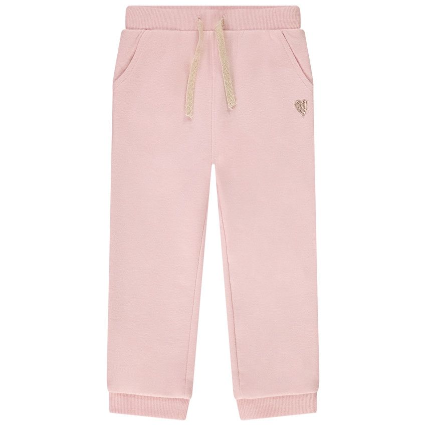 Jogging en molleton uni pour bébé fille - Rose