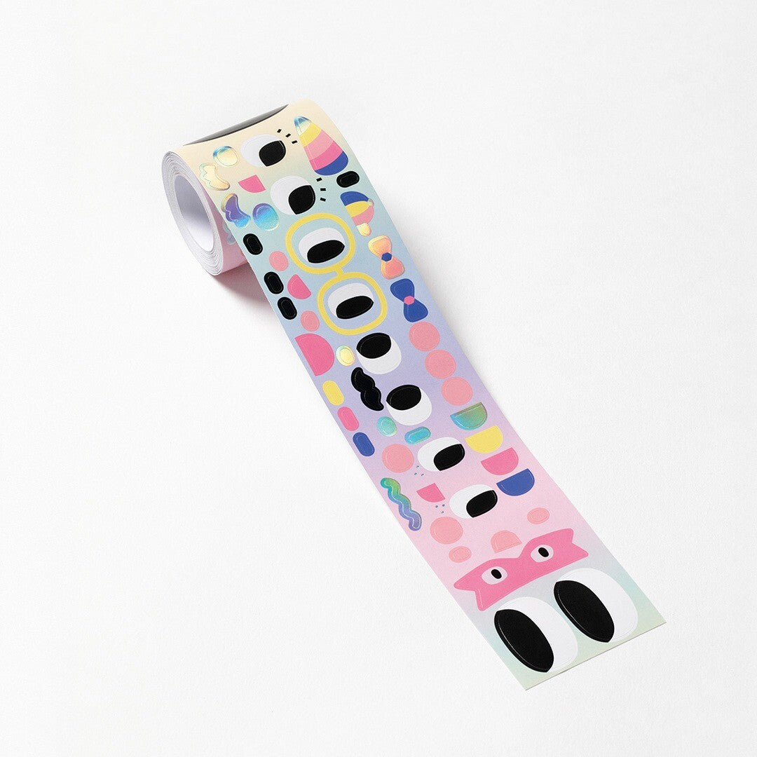 Folia rol stickers - gezichtjes