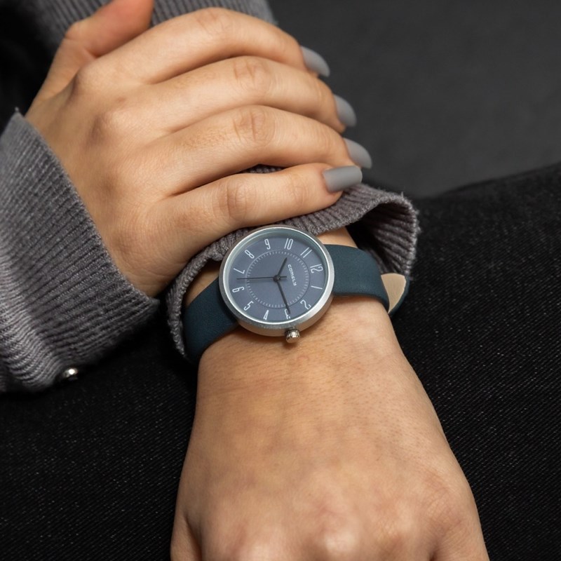 Montre Femme COMELY bracelet Cuir Bleu