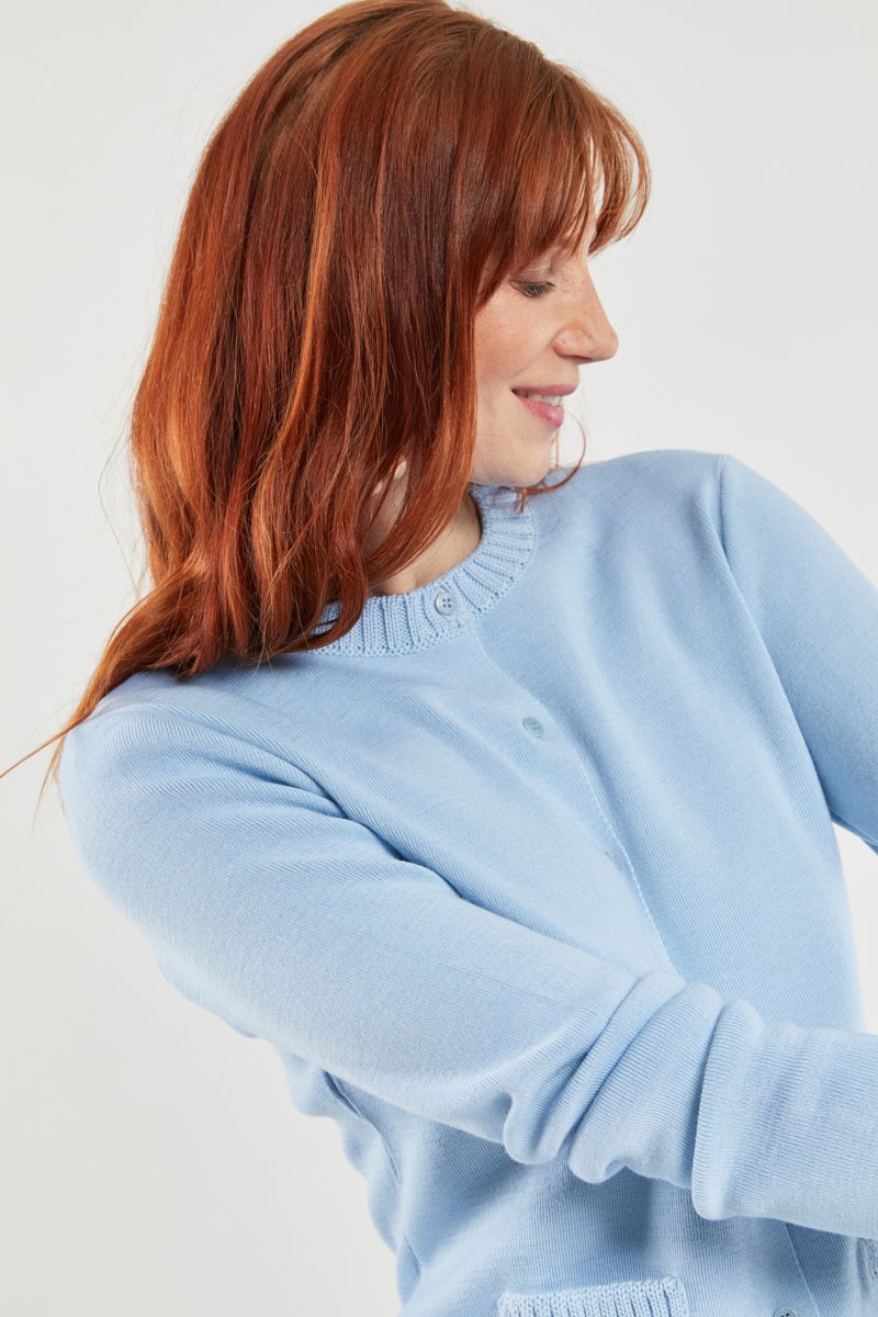 Cardigan col rond - Laine et acrylique