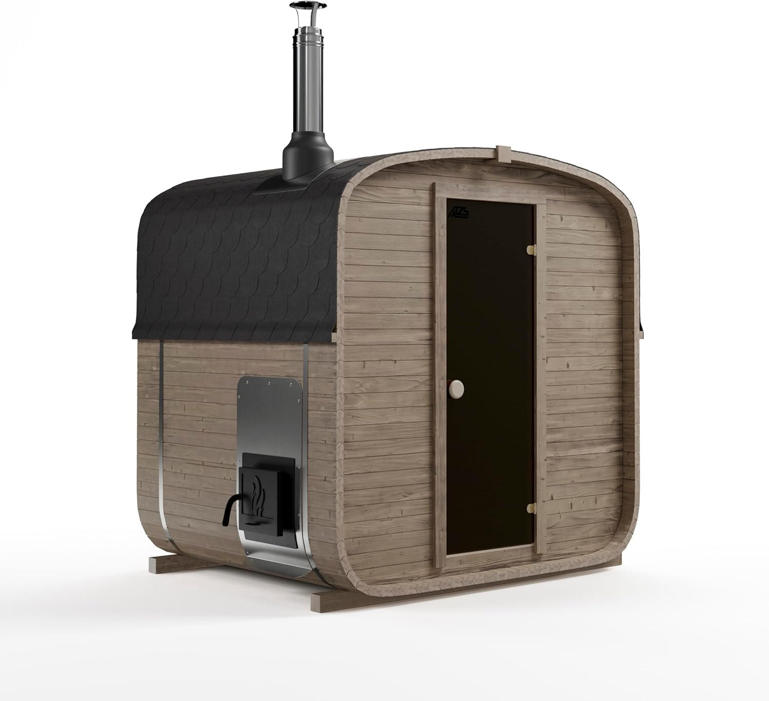 1QL Fasssauna Gartensaunas Garten Outdoor Sauna aus Fichtenholz – Verschiedene Größen (3–4 Personen) – mit Holzofen ETNA
