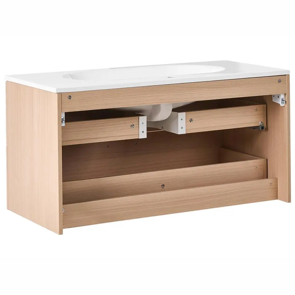 ARAPA - Wandgemonteerd meubel met wasbak - Lichtbruin - MDF