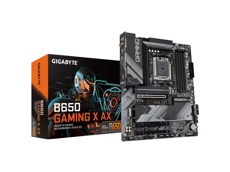 Gigabyte B650 GAMING X AX - Bundkort - ATX - Socket AM5 - AMD B650 Chipset - USB 3.2 Gen 2, USB-C 3.2 Gen2, USB 3.2 Gen 1 - 2.5 Gigabit LAN, Wi-Fi 6E, Bluetooth - onboard grafik (CPU påkrævet) - High Definition Audio (7.1-kanal)