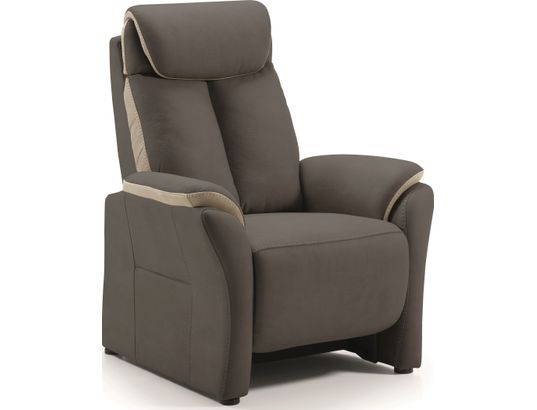 CONCEPT1 - Canapé tissu Paris gris 2 places électrique + fauteuil fixe