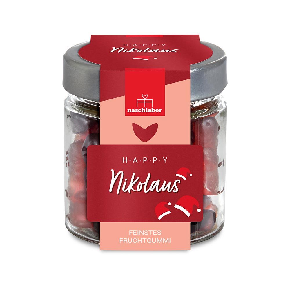 naschlabor Happy Nikolaus Fruchtgummis im Geschenkglas