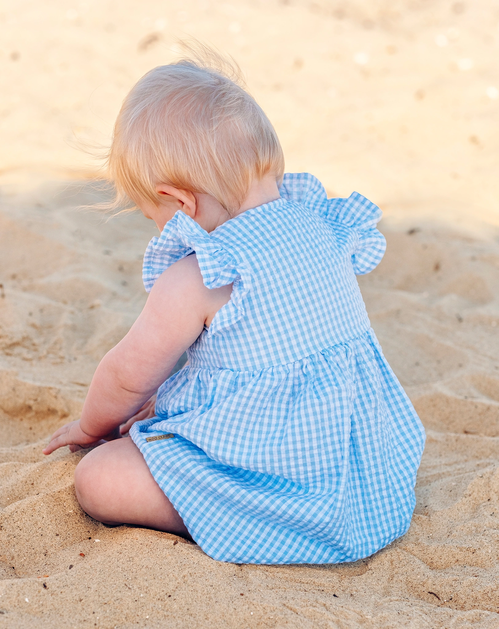 Kleid KATTIE ohne Arm kariert in chambray