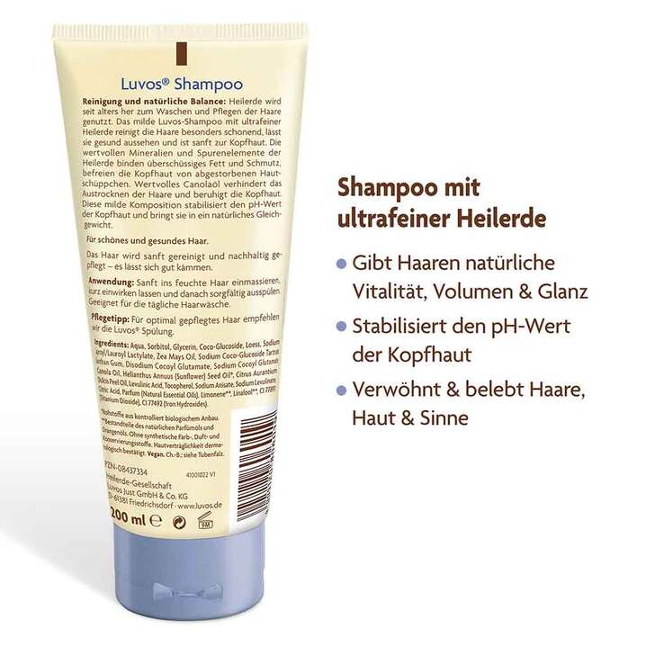 Luvos Naturkosmetik mit Heilerde Haarshampoo, 200 ml