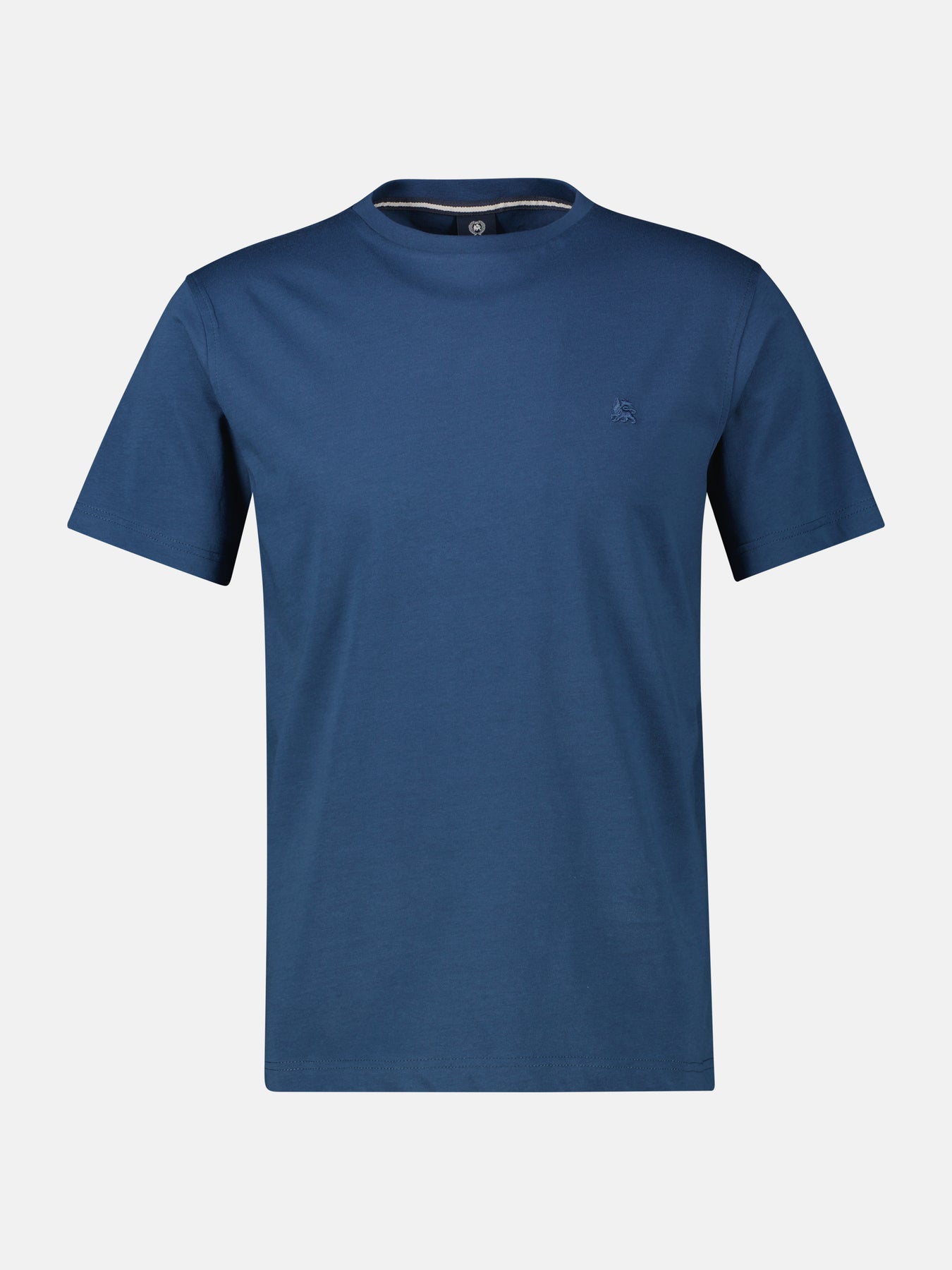 Basic T-Shirt mit Logostitck, unifarben