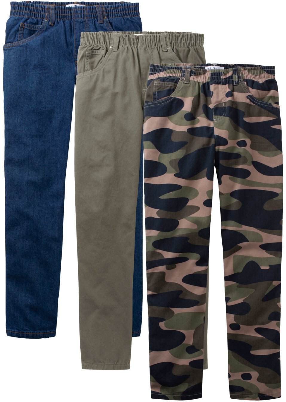 Lot de 3 pantalons garçon à enfiler, Loose Fit