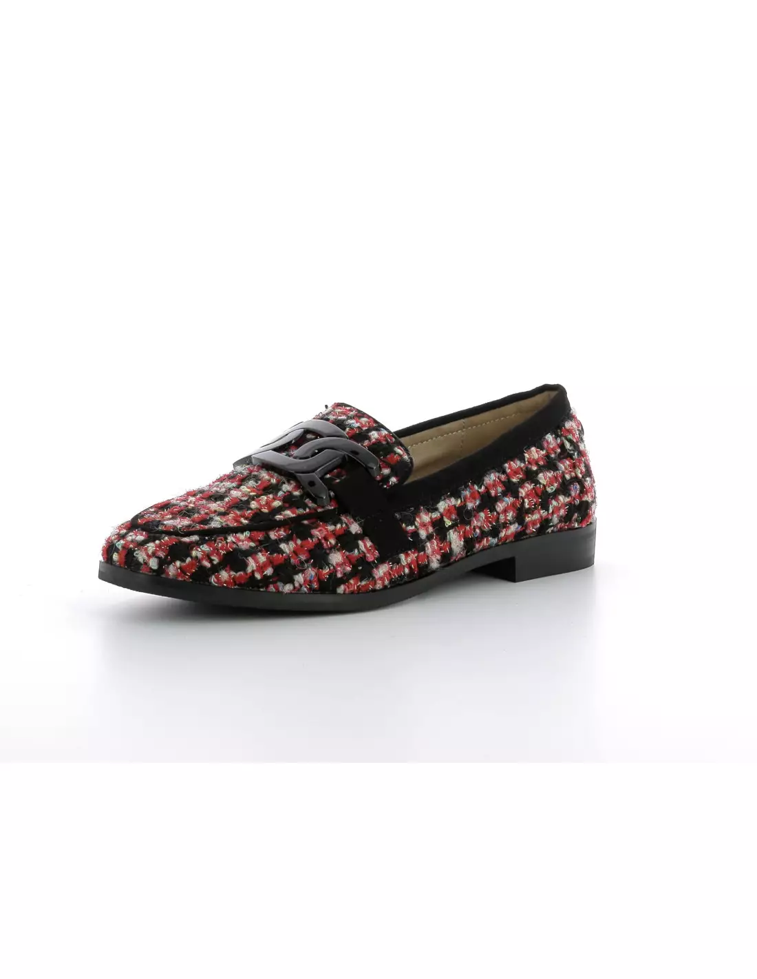 LA STRADA 2200127 - Mocassins & bateaux BLACK-REDCHANELFABRIC