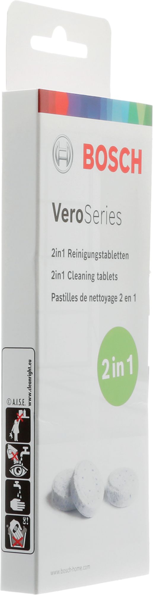 Pastilhas de detergente para limpeza de máquinas de café Bosch (10 x 2,2 g) 00312096TCZ8001A