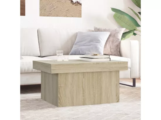Table basse chêne sonoma 80x55x40 cm bois d'ingénierie