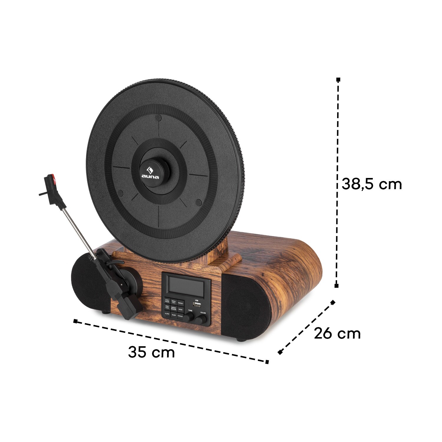 Verticalo SE DAB Retro-Plattenspieler DAB+ UKW-Tuner USB BT AUX holz