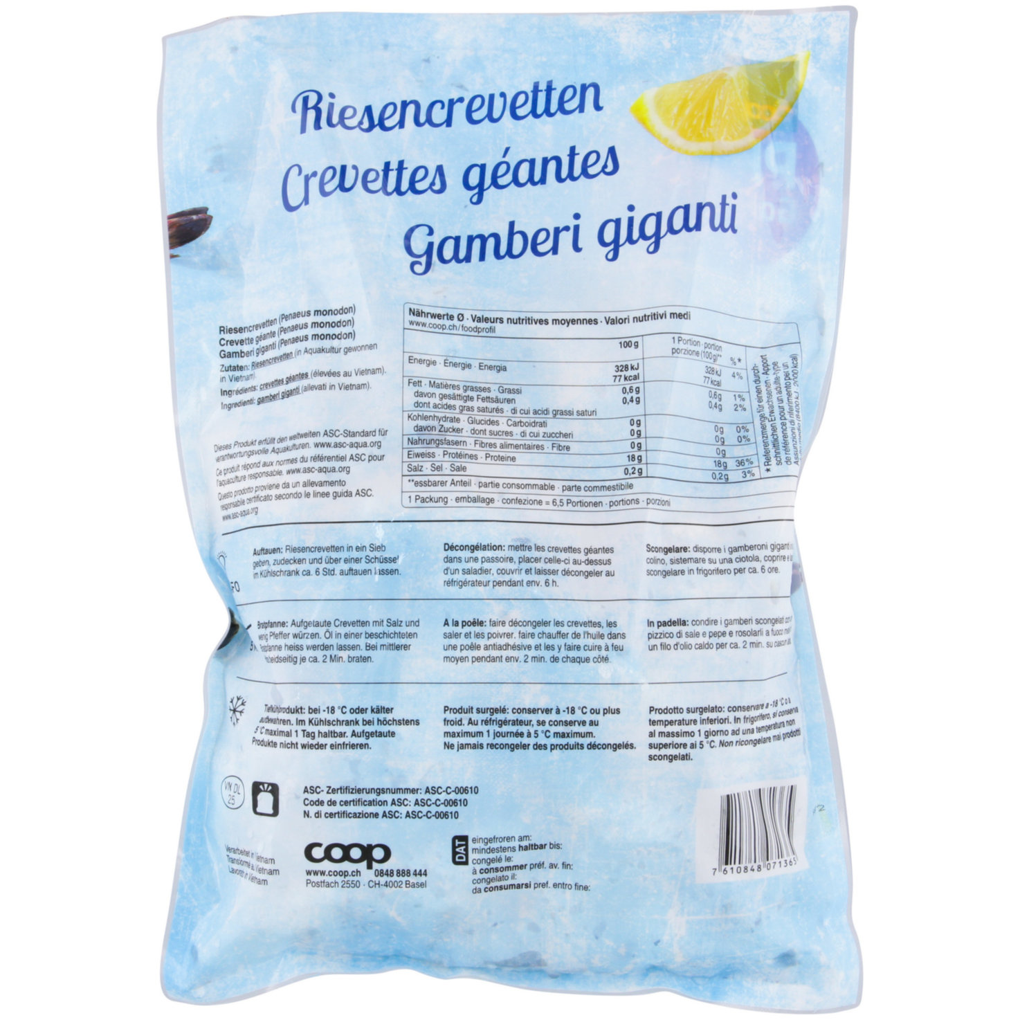 Prix Garantie ASC Crevetten mit Schale roh