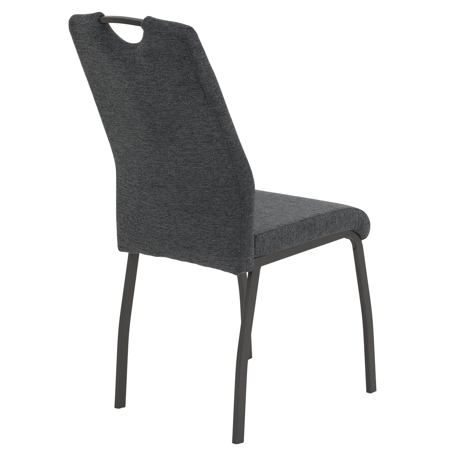 2er-Set Polsterstühle - anthrazit - Webstoff