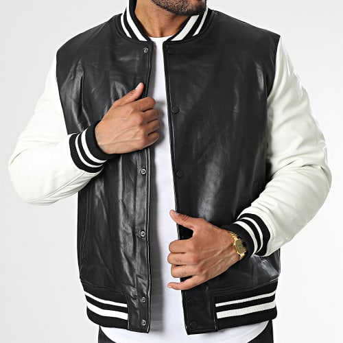 Veste Teddy Noir Blanc