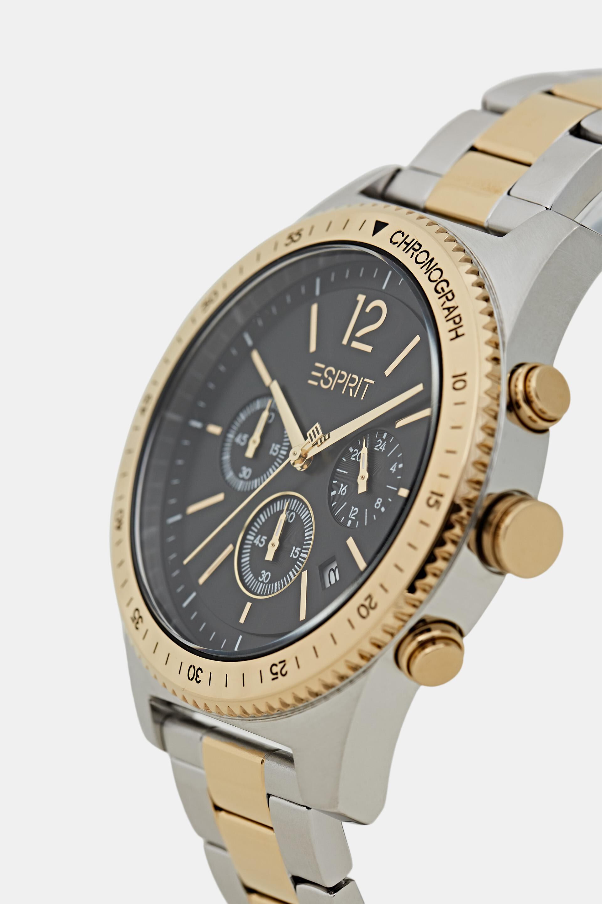 Chronographe en inox à bracelet à maillons