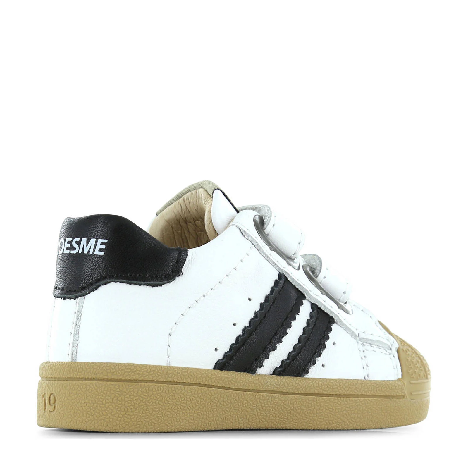 Shoesme leren sneakers wit/zwart