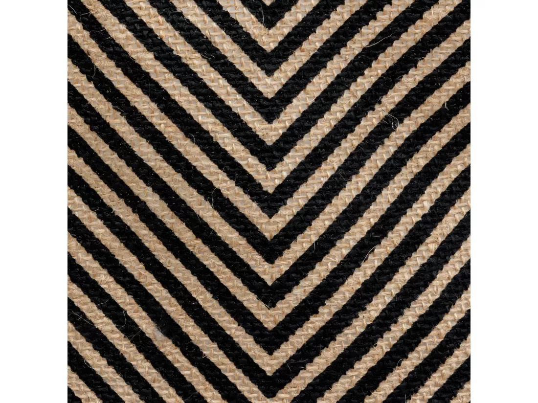 Panier de rangement Noir et Beige en Jute et Coton D 32 cm