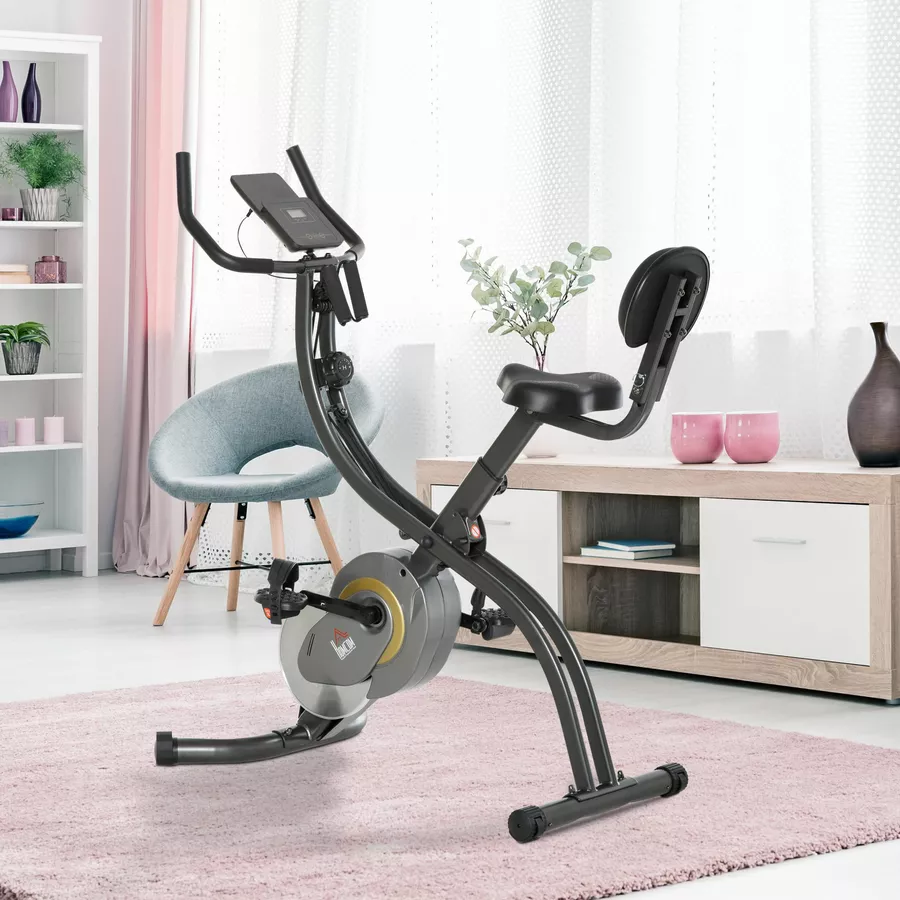 HOMCOM 2-in-1 Fahrradtrainer schwarz, grau