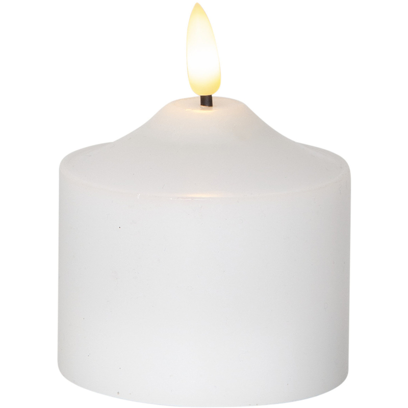 Star Trading LED Kerze Flamme, 9.5 cm, weiss