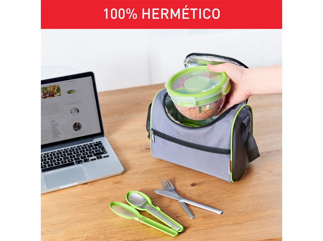 CAIXA PARA SNACKS E REFEIIÇÃO TEFAL REDONDA COM 3 DIVISÓRIAS 1L