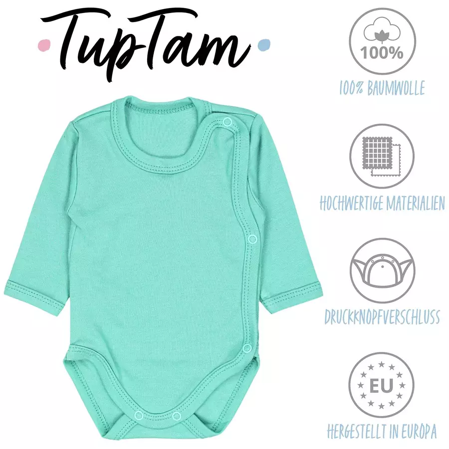 TupTam Unisex Baby Wickelbody Langarm 5er Set blau-kombi