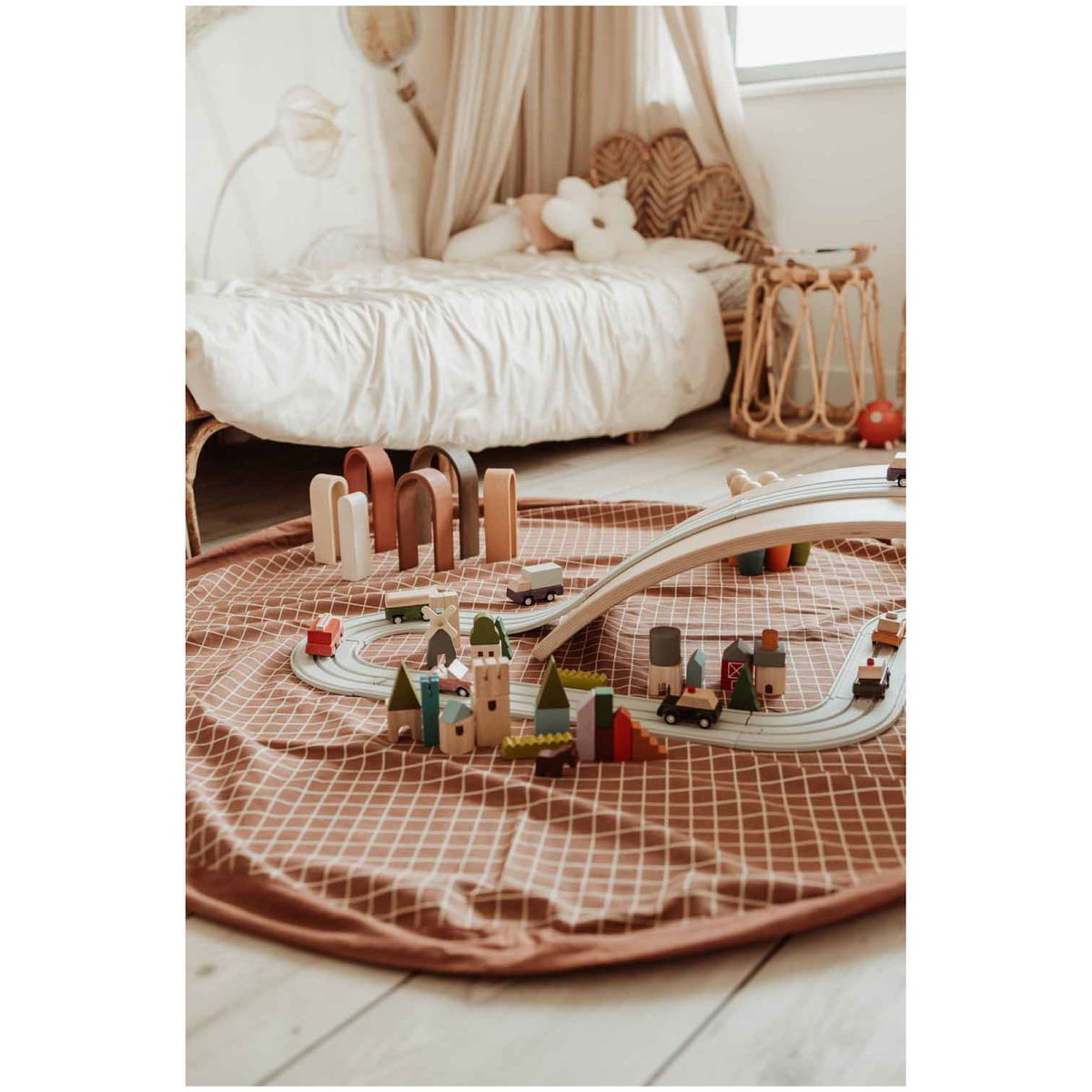 Play and GoPlay and Go   Organic Playbag Spielzeugtasche grid brown