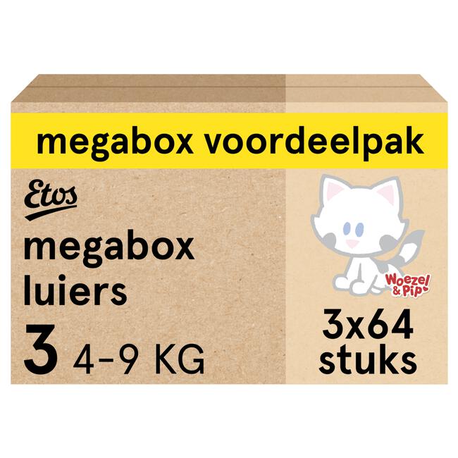 Etos Woezel & Pip Luiers Midi Megabox Voordeelpak Maat 3 4-9 kg 192 stuks