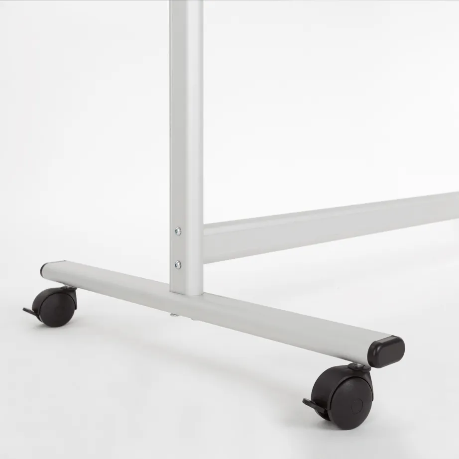 Whiteboard Mobil og vendbar 180x120 cm magnetisk med aluminiumsstel og ramme inkl. pennebakke