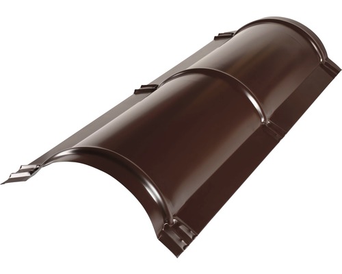 PRECIT nokbeplating, halfrond, chocoladebruin RAL 8017, 1000 mm x 114 mm x 280 mm