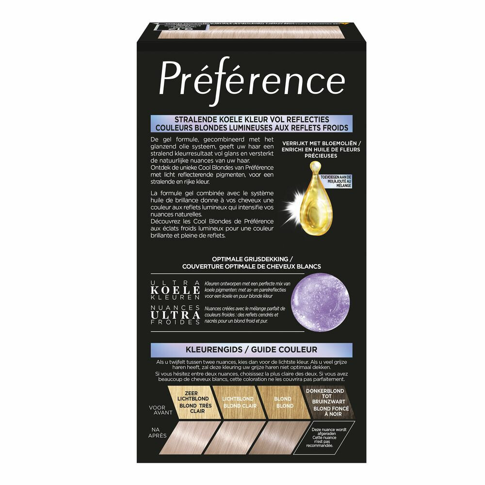 L'Oréal Préférence Cool Blondes Permanente Haarkleuring 9.12 Siberia - Extra Licht As Beigeblond