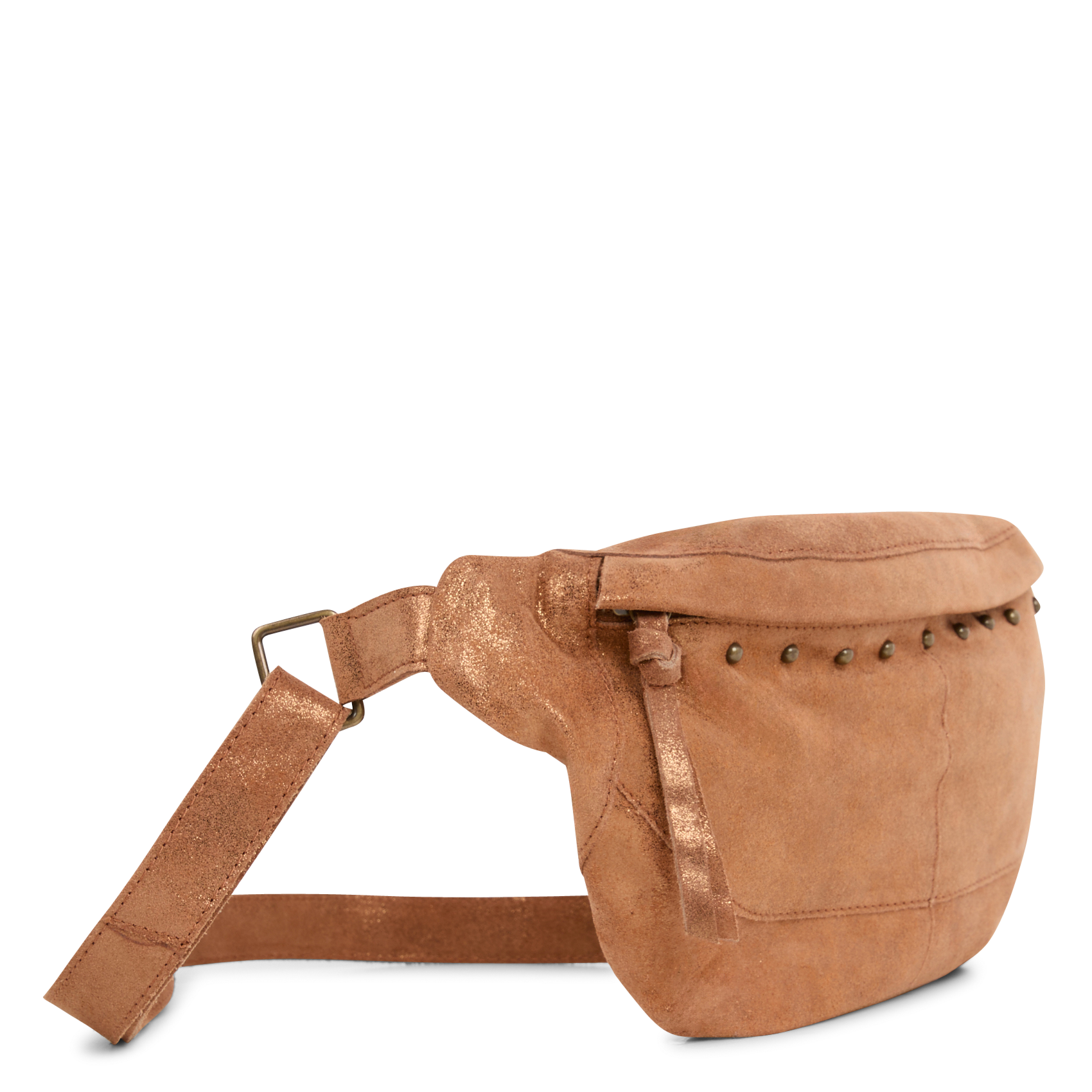 DAINO - Sac banane en cuir métallisé | Marron