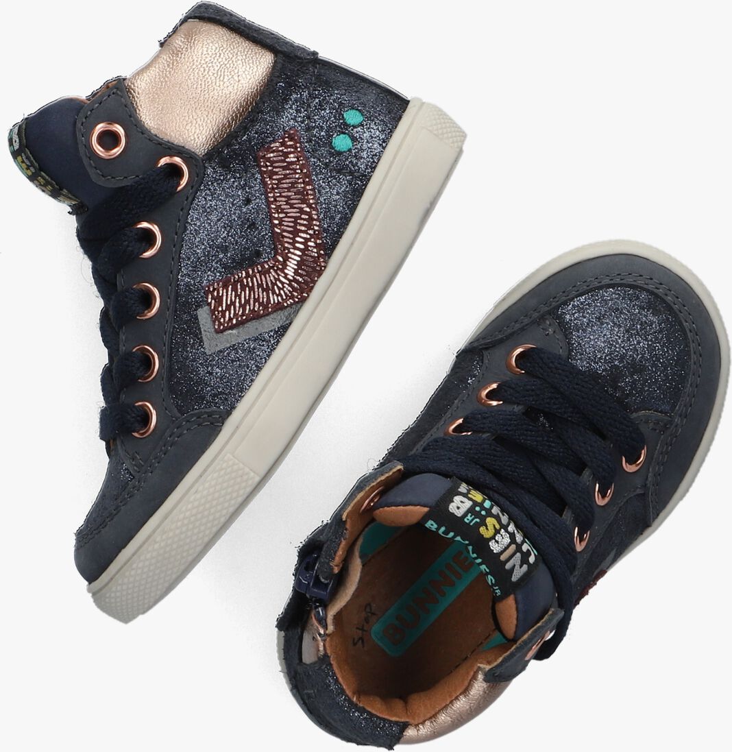BUNNIESJR blauwe bunniesjr hoge sneaker lance louw