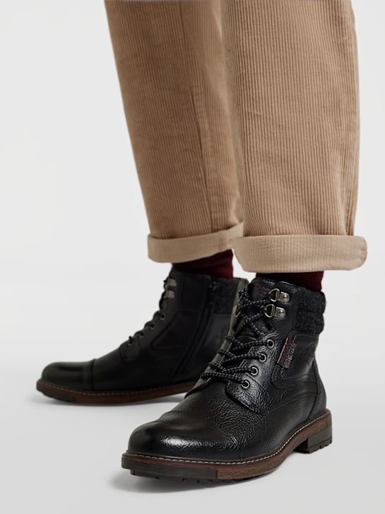 AM SHOE Schnür-Stiefelette Schwarz